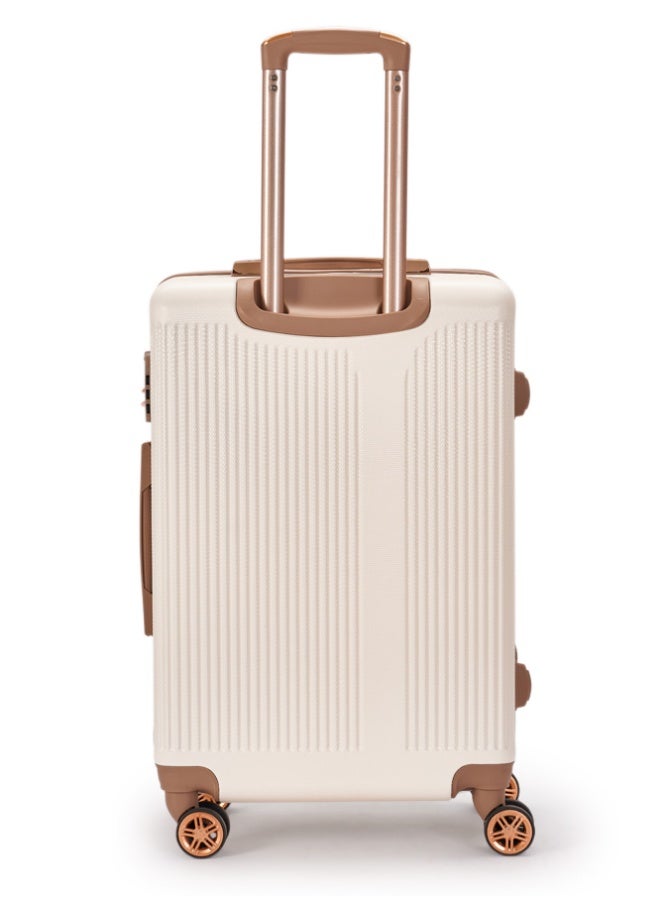 ليمرا طقم شنط سفر مكون من 6 حقائب أمتعة من ماركة ليمرا لون بيج/ذهبي ، مصنوع من مادة قوية وخفيفة، مزود بعجلات دوّارة 360 درجة ومقبض تلسكوبي وقفل أمان لتجربة سفر مريحة وآمنة. - Image 5