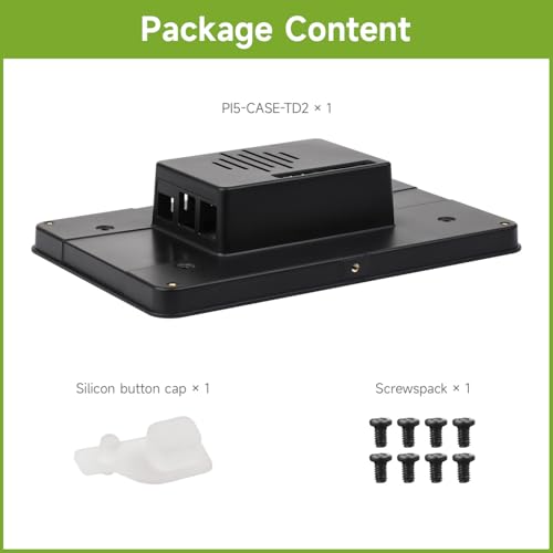 Waveshare حافظة واقية من Waveshare، متوافقة مع شاشة اللمس 7 بوصة من RPi 2 و Raspberry Pi 5، متوافقة مع شاشات 7 بوصة متعددة، تدعم تثبيت قبعات Raspberry Pi، مع واجهات غنية محفوظة. - Image 2