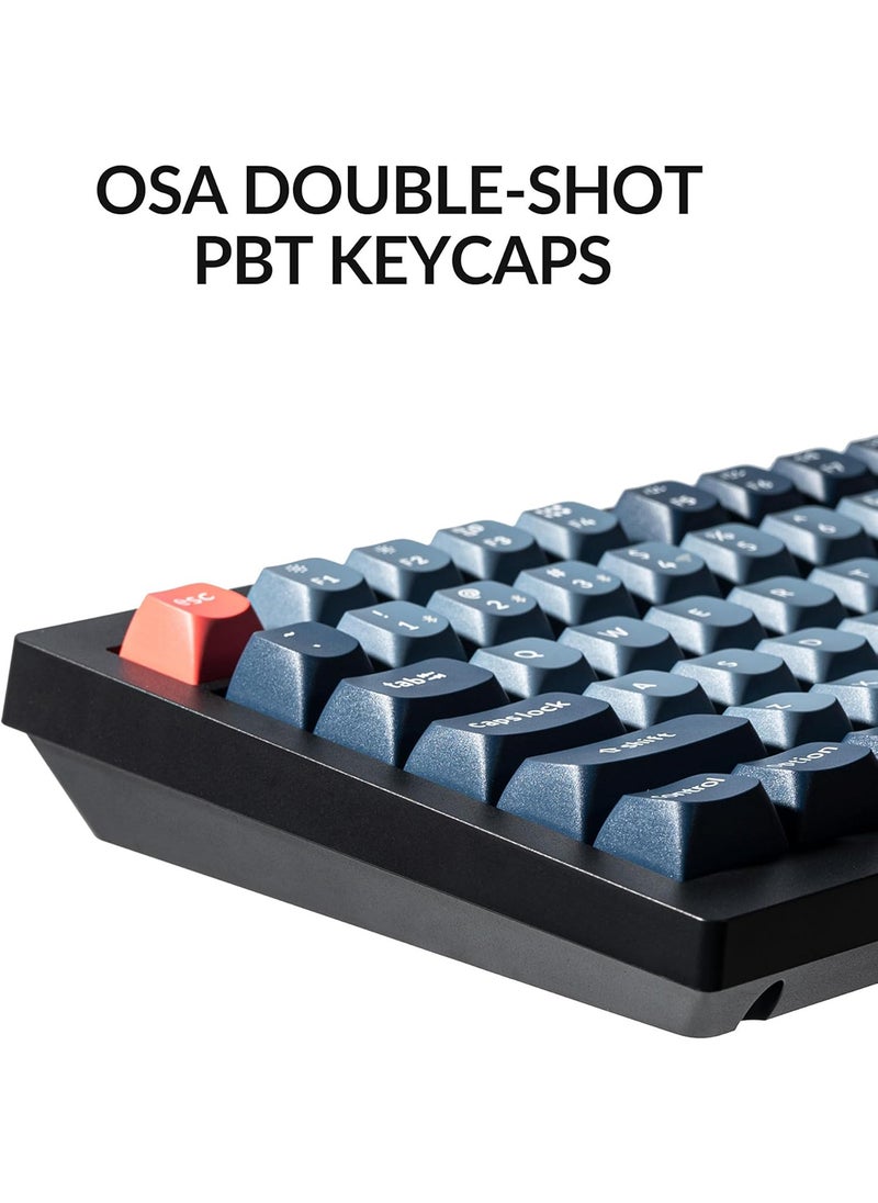 Keychron - Keychron V1 Max 75% RGB Custom Mechanical Keyboard, 2.4Ghz/Bluetooth 5.1/Wired QMK/VIA Programmable Macro, Hot-Swappable Gateron Jupiter Red Switch Gasket Mount for Mac Windows Linux - Image 1