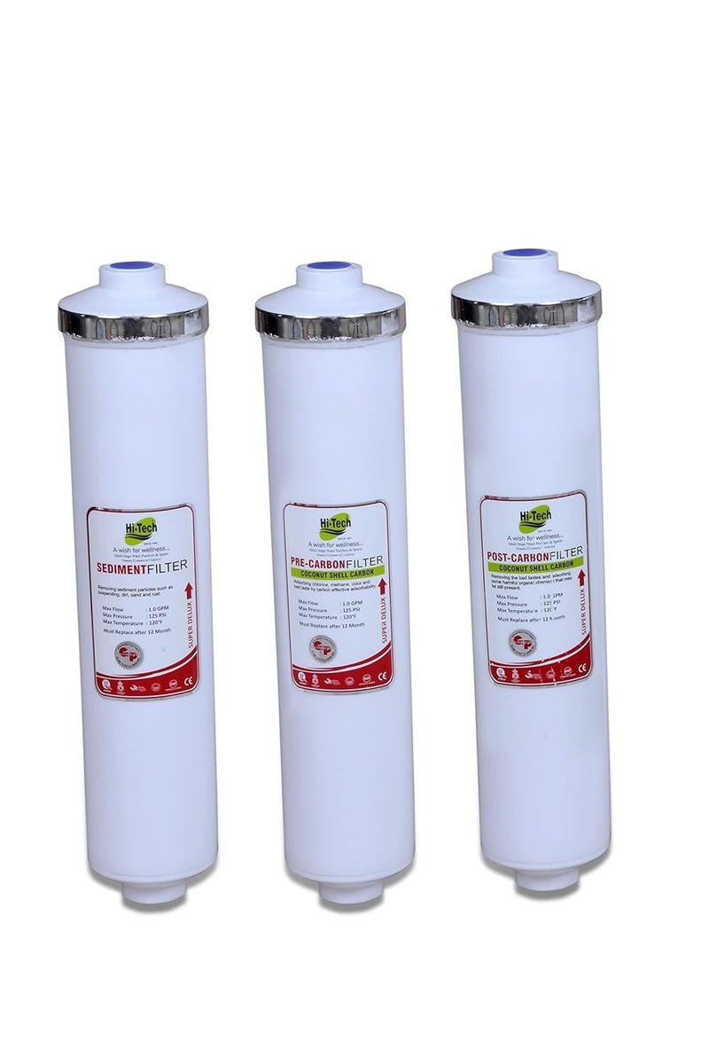 HiTech Water Purifier Filter Set for Any Water Purifier 10 inch Inline Filter Complete Set - Image 3