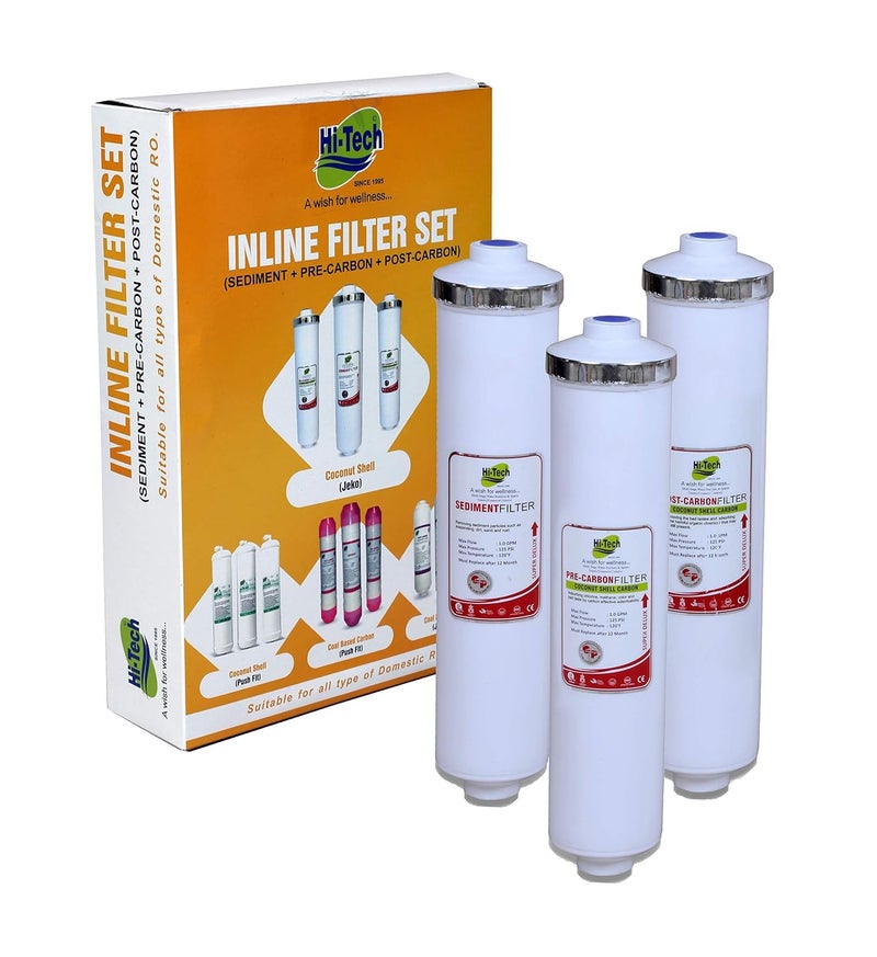 HiTech Water Purifier Filter Set for Any Water Purifier 10 inch Inline Filter Complete Set - Image 1