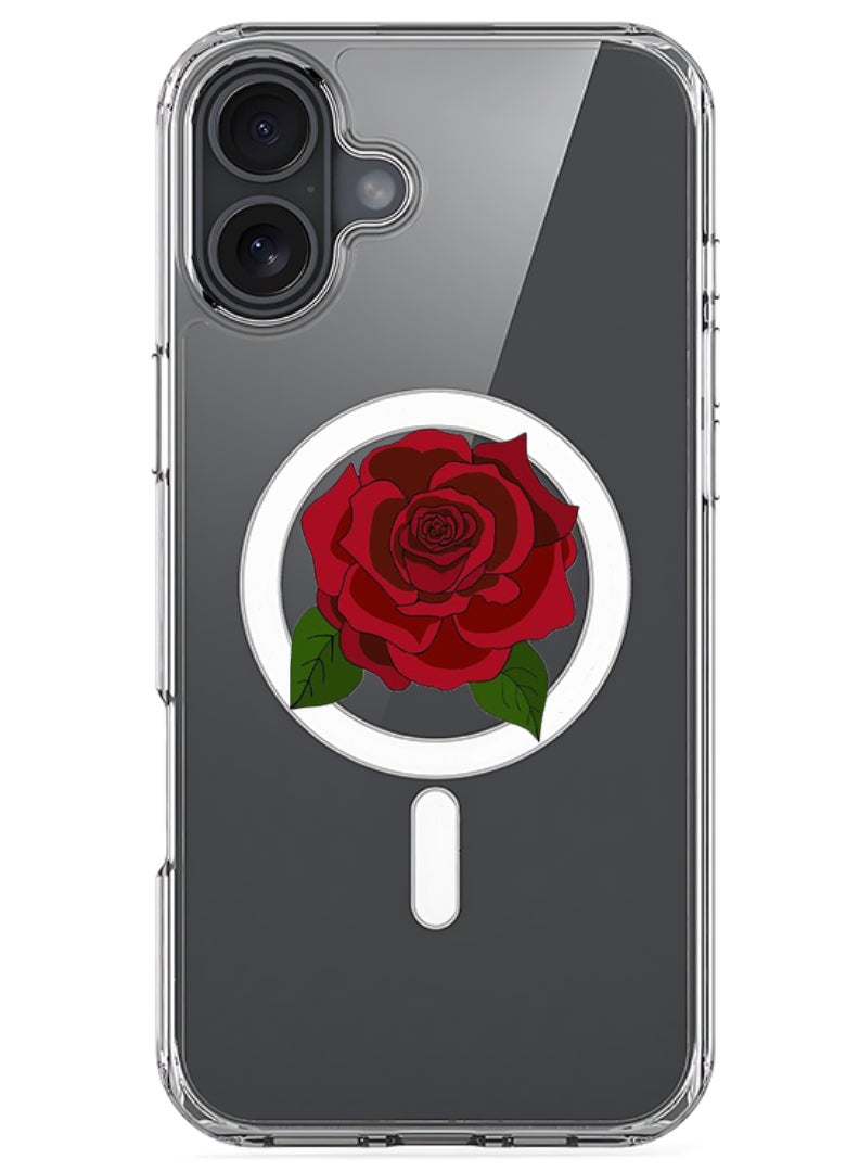 Theodor iPhone 16 Plus Magsafe Magnetic Case for iPhone Compatible with Wireless Charging, Shockproof Phone Bumper Cover - Rose 1 - Image 1