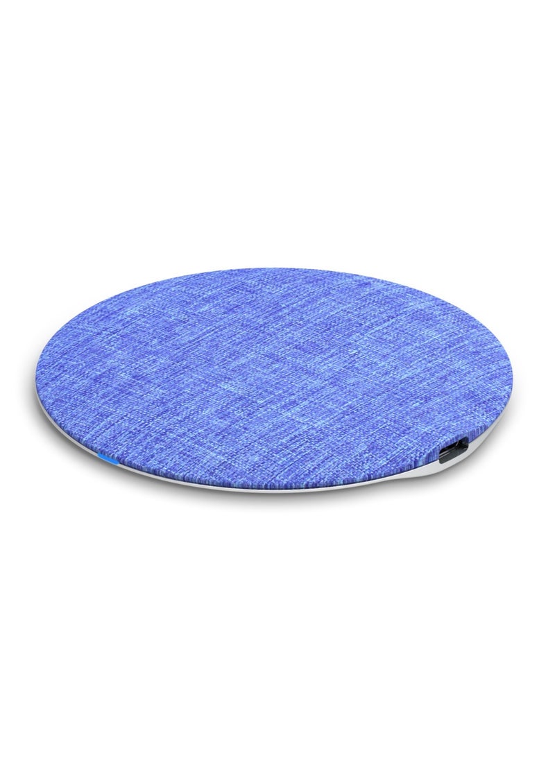 budi - Denim Material Sleek 15W Qi Wireless Fast Charger - Image 1