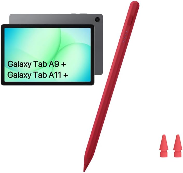thexxa قلم Tab A11+ ستايلس لجهاز Samsung Galaxy Tab A11/A9/A9+Plus اللوحي بنظام أندرويد، شحن سريع، قلم S دقيق للمس الشاشات (أحمر) - Image 1