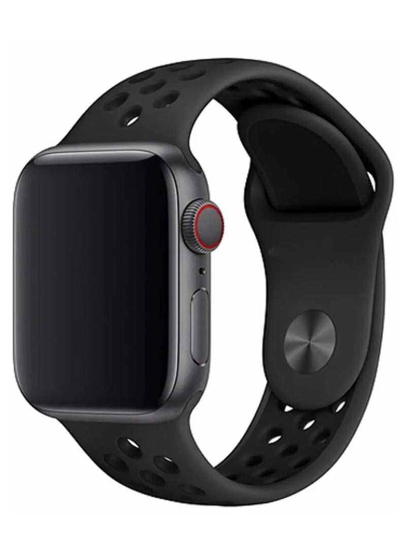 ديفيا Devia Deluxe Series Sport2 Band for Smartwatch - Comfortable & Durable Stylish Band - Adjustable Replacement Wrist Band Strap Compatible for Apple Watch 38/40MM - Black - Image 1