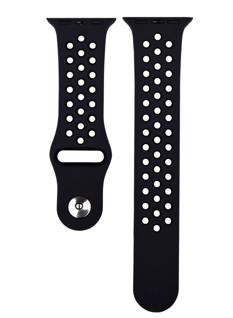 ديفيا Devia Deluxe Series Sport2 Band for Smartwatch - Comfortable & Durable Stylish Band - Adjustable Replacement Wrist Band Strap Compatible for Apple Watch 38/40MM - Black - Image 2