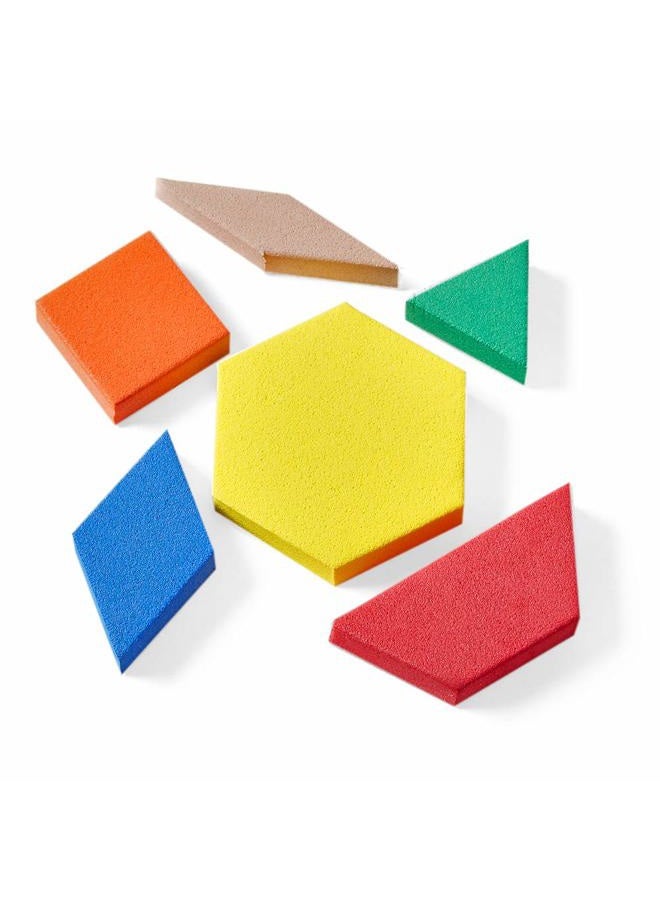 hand2mind Foam Pattern Blocks for Kids, Shapes for Kindergarten, Montessori Toys, Geometric Shapes, Symmetry, Shape Recognition, Pattern Blocks for Classroom (Set of 100) - Image 1