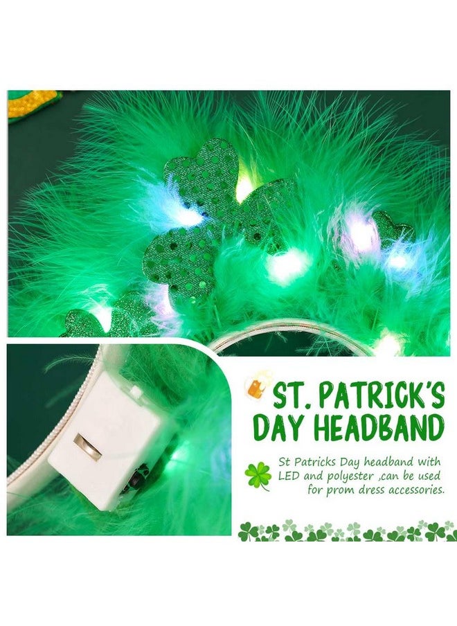 St Patrick'S Day Headband Light Up Shamrock Head Band Green Feather Led Irish Hair Band Festival Party Costume Hair Accessories For Women And Girls - pzsku/ZDA11D7030454B7098583Z/45/_/1735566982/eb18a104-8299-49af-a0bb-a3c2c80b0523