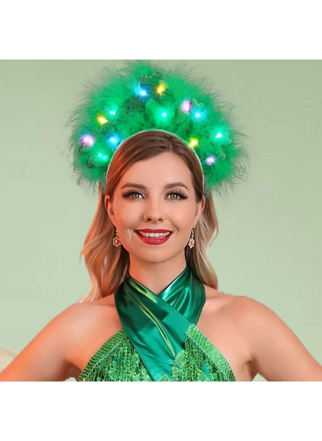 St Patrick'S Day Headband Light Up Shamrock Head Band Green Feather Led Irish Hair Band Festival Party Costume Hair Accessories For Women And Girls - pzsku/ZDA11D7030454B7098583Z/45/_/1735566997/4f07a7c0-ca4b-4cf4-b7bd-6f7d18da062a