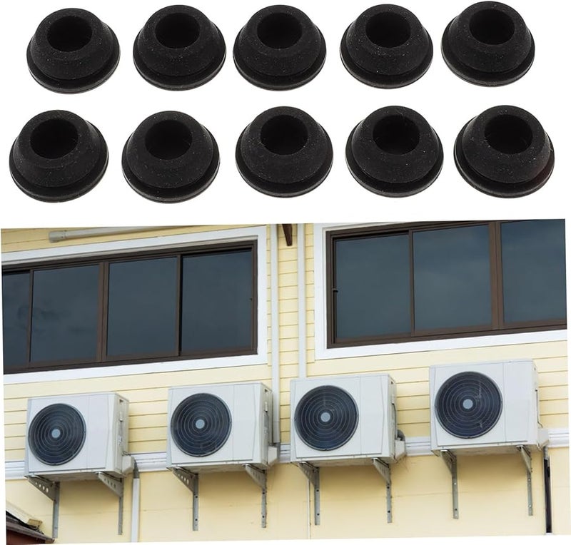 Mikikit 10 قطعة من مجموعة سدادات تصريف مكيف الهواء المطاطية للوحدات المنفصلة تمنع أضرار المياه - Image 4
