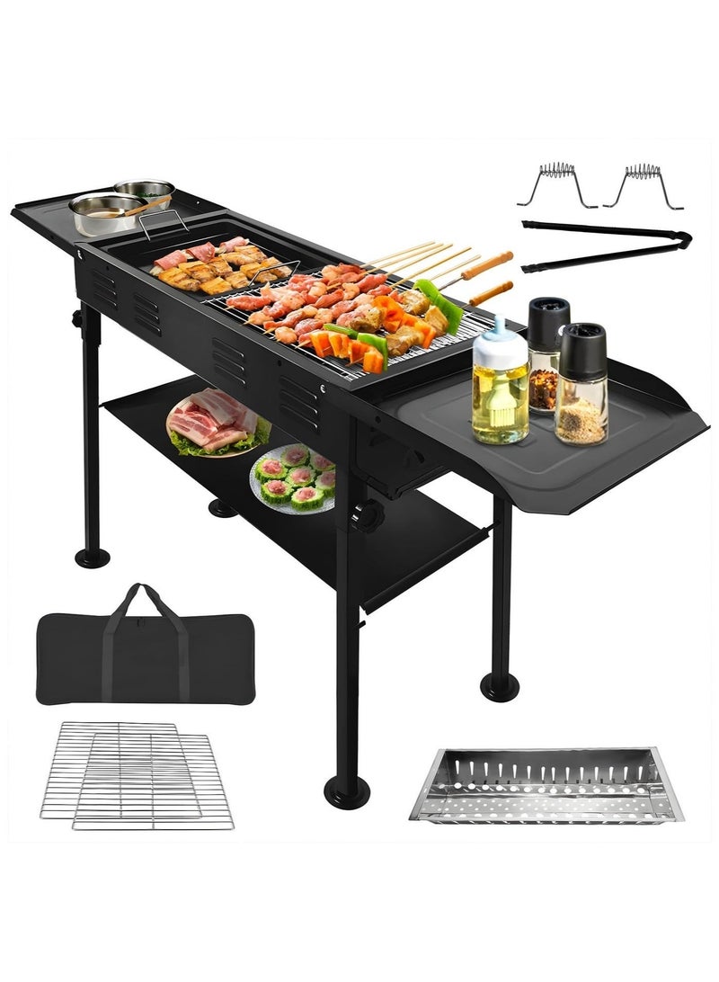 WALALLA Portable Charcoal Grills for Outdoor BBQ Skewer Folded Camping Barbecue Kabob Grill for Garden Backyard Party Picnic Travel Outdoor Cooking - Image 1
