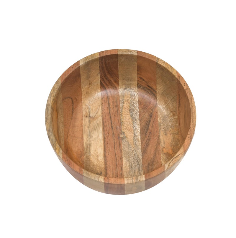 OGGN Natural Mixwood Mixing & Serving Bowl, Handmade Wooden Salad Bowls, Antique Soup Serve Ware, Elegant Multipurpose Bowl for Salads, Soups, Snacks (8 Inch) 300 ml - Image 4