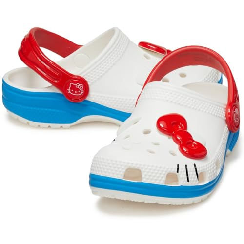 Crocs Kids Hello Kitty IAM Classic Clogs for Kids – Round Toe Design – Pivot Heel Strap – Thermoplastic Construction (Toddler) White 6 Toddler M - Image 2