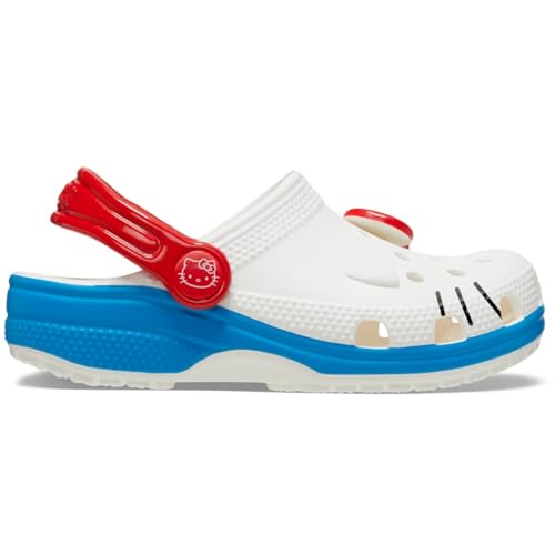 Crocs Kids Hello Kitty IAM Classic Clogs for Kids – Round Toe Design – Pivot Heel Strap – Thermoplastic Construction (Toddler) White 6 Toddler M - Image 3