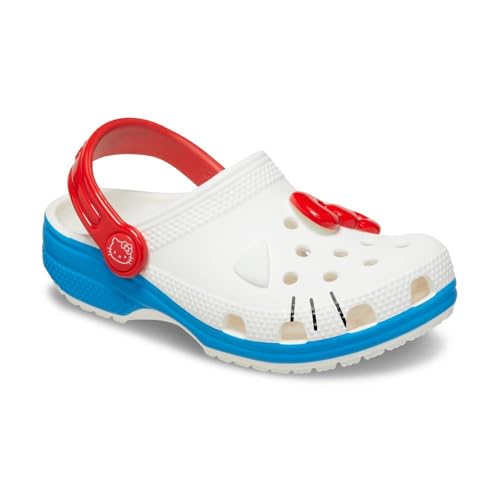 Crocs Kids Hello Kitty IAM Classic Clogs for Kids – Round Toe Design – Pivot Heel Strap – Thermoplastic Construction (Toddler) White 6 Toddler M - Image 4