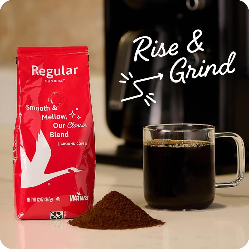 Wawa Ground Coffee Mild Roast, 12 oz Bag, Regular Smooth & Balanced Classic Blend For Hot or Iced Coffee, Slightly Sweet, 100% More Responsibly Sourced from Rainforest Alliance Certified Farms - Image 5