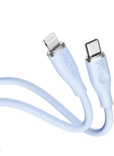 60W Powerlink Moss USB-C to Lightning Cable (1.2m) for iPhone 14/13/12 Pro Max, 12/11 Pro, X/XS/XR, 8 Plus | 3A Zinc-Alloy Connector | Supports Power Delivery for Fast Charging and Data Transfer | Durable Design for Enhanced Longevity and Performance- Blue