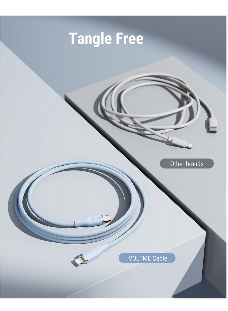 VOLTME 30W USB-C to Lightning Cable 1.2m Fast Charging PD 3A iPhone Cable High-Speed Data Sync Durable Reinforced Tangle-Free Zinc Alloy Connector Type-C to Lightning Cable Compatible with iPhone 14/14 Pro/14 Pro Max, 13/13 Pro/13 Pro Max, 12/12 Pro/12 Pro Max, 11/11 Pro, X/XS/XR/8/8 Plus, iPad, AirPods – Blue - Image 5