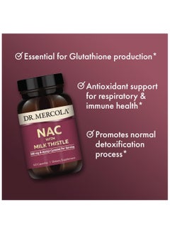 Dr. Mercola Nac with milk thistle 500 mg n-acetyl-cysteine per serving, 60 capsules | dietary supplement  - Image 4