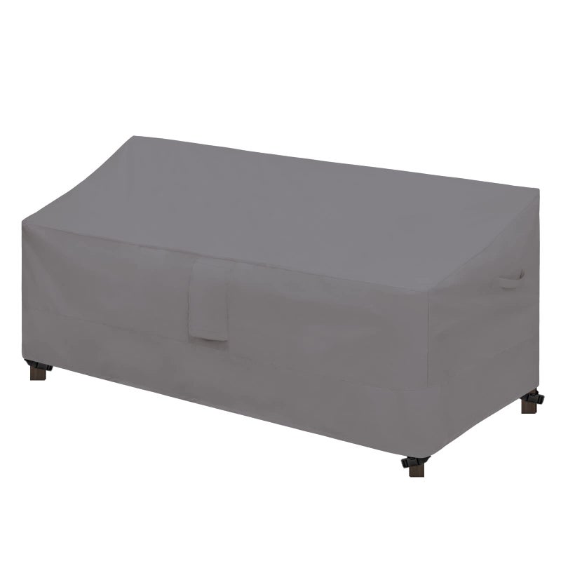 EasyGoing Waterproof Patio Sofa Cover UV Resistant 3 Seater Outdoor Sofa Cover Weatherproof Lawn Patio Furniture Cover with Tape Sealed Seam 76Wx325Dx33H inch Gray