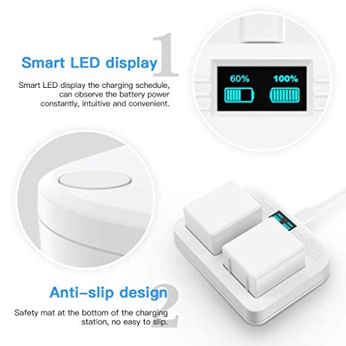 HOLACA Battery Charger Station Compatible with Arlo Ultra/Ultra 2 Arlo Pro 3 and Pro 3 Pro 4 Pro 5S Floodlight Camera - Dual Charging Station (2 Ports)(LED Display) - Charger for Arlo Battery Only - Image 4