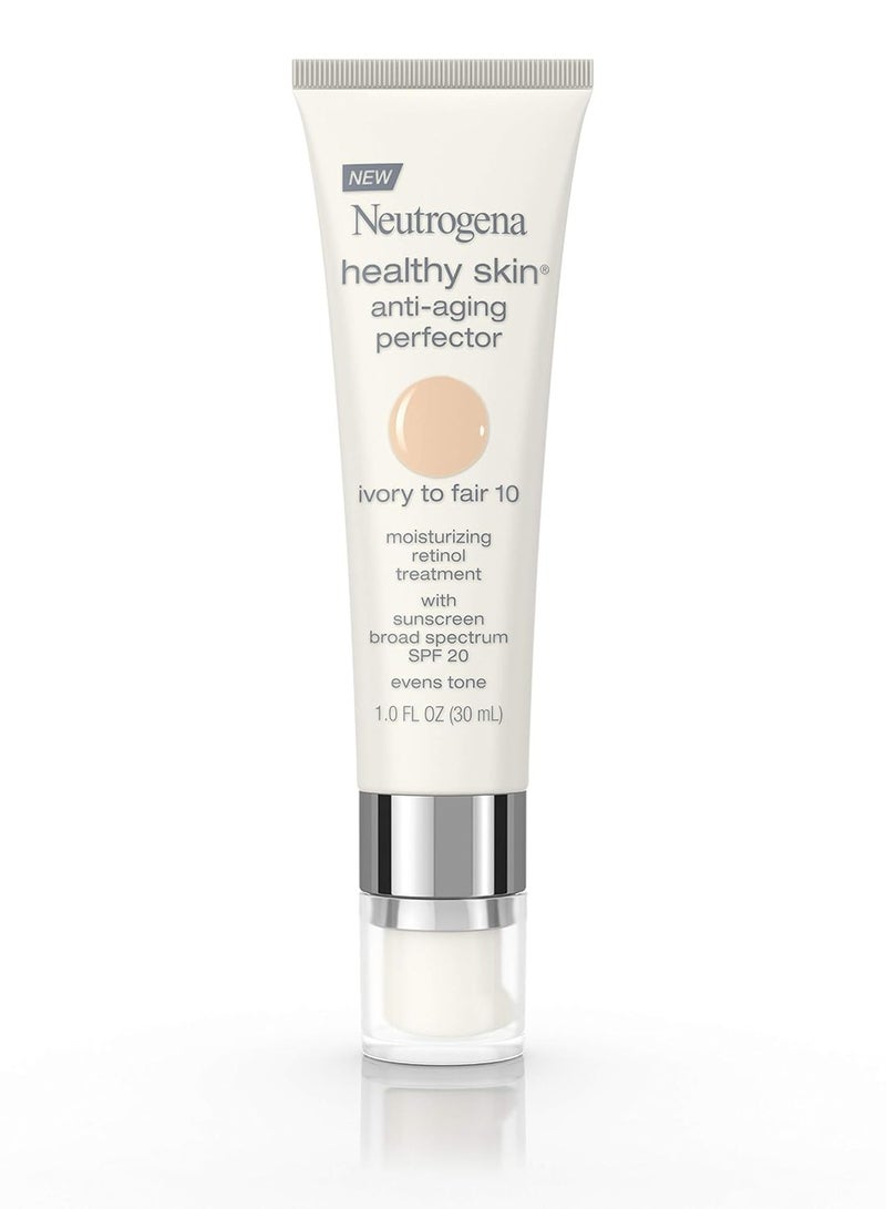 Neutrogena Healthy Skin Anti-Aging Perfector Tinted Facial Moisturizer and Retinol Treatment with Broad Spectrum SPF 20 Sunscreen with Titanium Dioxide, 10 Ivory to Fair, 1 fl. Oz Ivory to Fair 1Fluid Ounce - Image 1