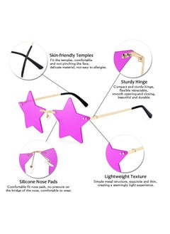 FEISEDY Rimless Star Shape Sunglasses Women Men Personality Pentagram Party Glasses Trendy Color Eyewear B2833  - Image 5