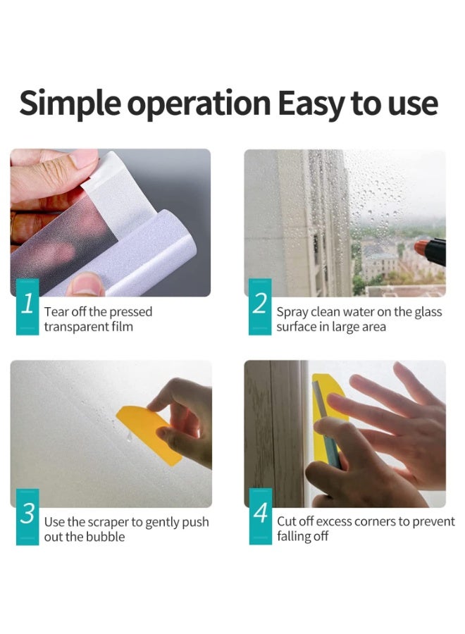 fantasize Frosted Glass Window Film, Reusable Window Privacy Film, Static Cling Window Film Kit for Home Bathroom and Office, Matte Frosted (30 x 200cm) - Image 3