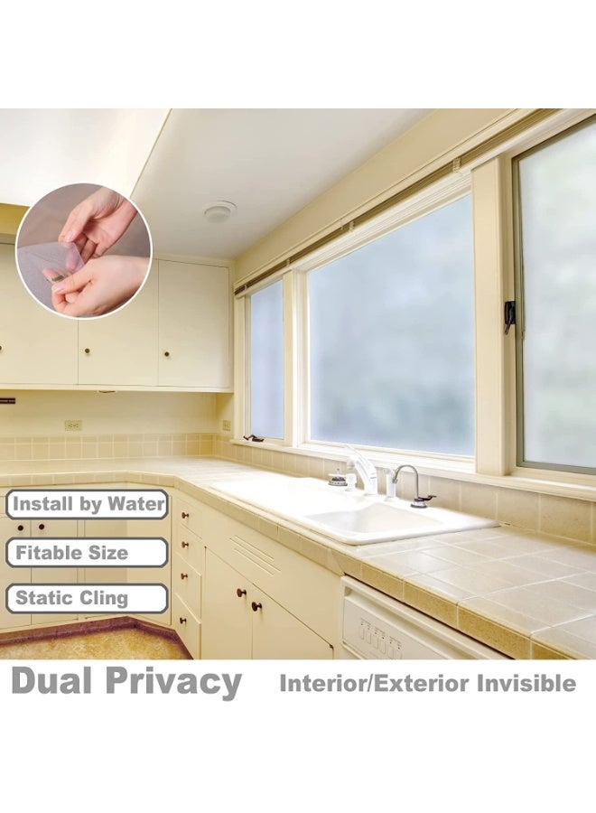 fantasize Frosted Glass Window Film, Reusable Window Privacy Film, Static Cling Window Film Kit for Home Bathroom and Office, Matte Frosted (30 x 200cm) - Image 5