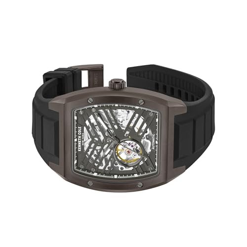Kenneth Cole Automatic Grey Dial with Black Silicone Strap Watch for Men - Image 5