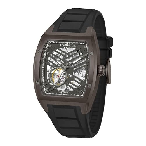 Kenneth Cole Automatic Grey Dial with Black Silicone Strap Watch for Men - Image 3
