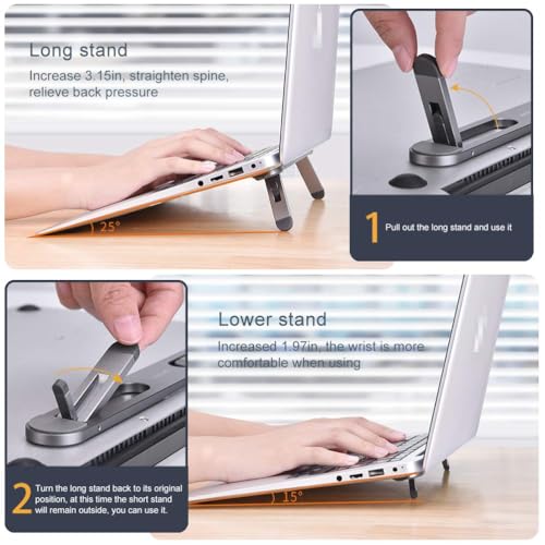 nediea Laptop Stand for Desk,Laptop Cooling Stand,Keyboard Riser, Ergonomic Laptops Elevator for Desk, Laptop Riser Compatible with MacBook Air Pro, with Dell, with HP, More 10-15.6” Laptops - Image 2