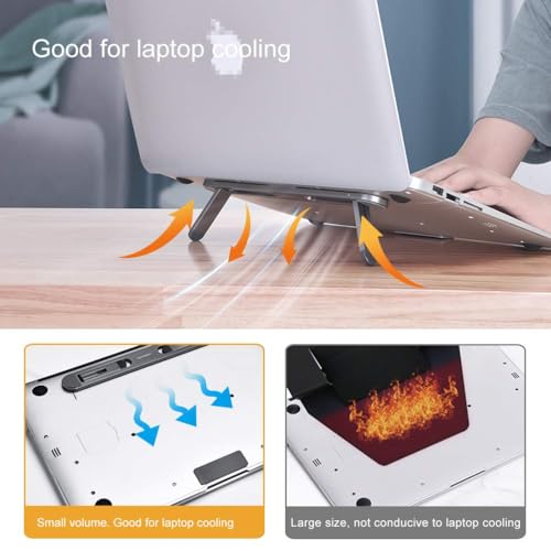 nediea Laptop Stand for Desk,Laptop Cooling Stand,Keyboard Riser, Ergonomic Laptops Elevator for Desk, Laptop Riser Compatible with MacBook Air Pro, with Dell, with HP, More 10-15.6” Laptops - Image 3