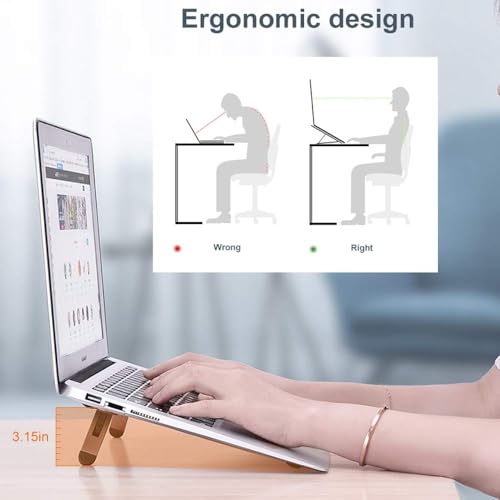 nediea Laptop Stand for Desk,Laptop Cooling Stand,Keyboard Riser, Ergonomic Laptops Elevator for Desk, Laptop Riser Compatible with MacBook Air Pro, with Dell, with HP, More 10-15.6” Laptops - Image 5