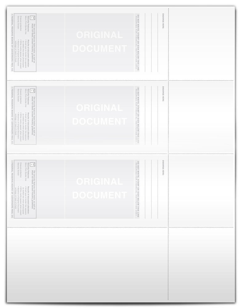 VersaCheck Secure Checks - 750 Blank Business or Personal Wallet Checks - White Canvas - 250 Sheets Form #3001-3 Per Sheet - Image 3