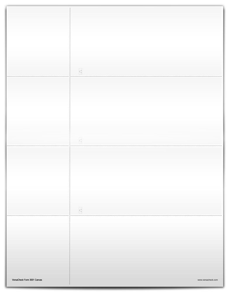 VersaCheck Secure Checks - 750 Blank Business or Personal Wallet Checks - White Canvas - 250 Sheets Form #3001-3 Per Sheet - Image 2