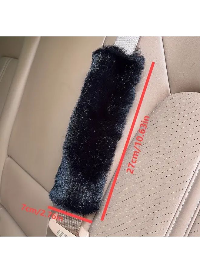 Plush Car Seat Belt Shoulder Pad Cover Non Slip Strap Protector Carmine - Image 3