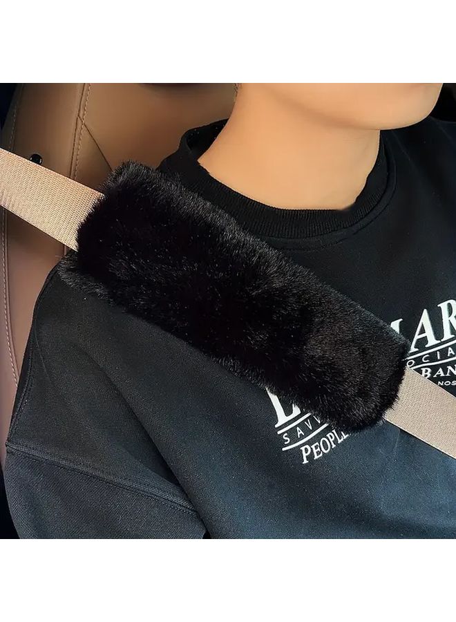 Plush Car Seat Belt Shoulder Pad Cover Non Slip Strap Protector Carmine - Image 4