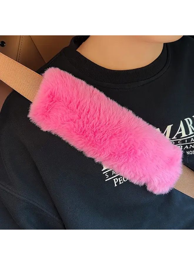 Plush Car Seat Belt Shoulder Pad Cover Non Slip Strap Protector Carmine - Image 5