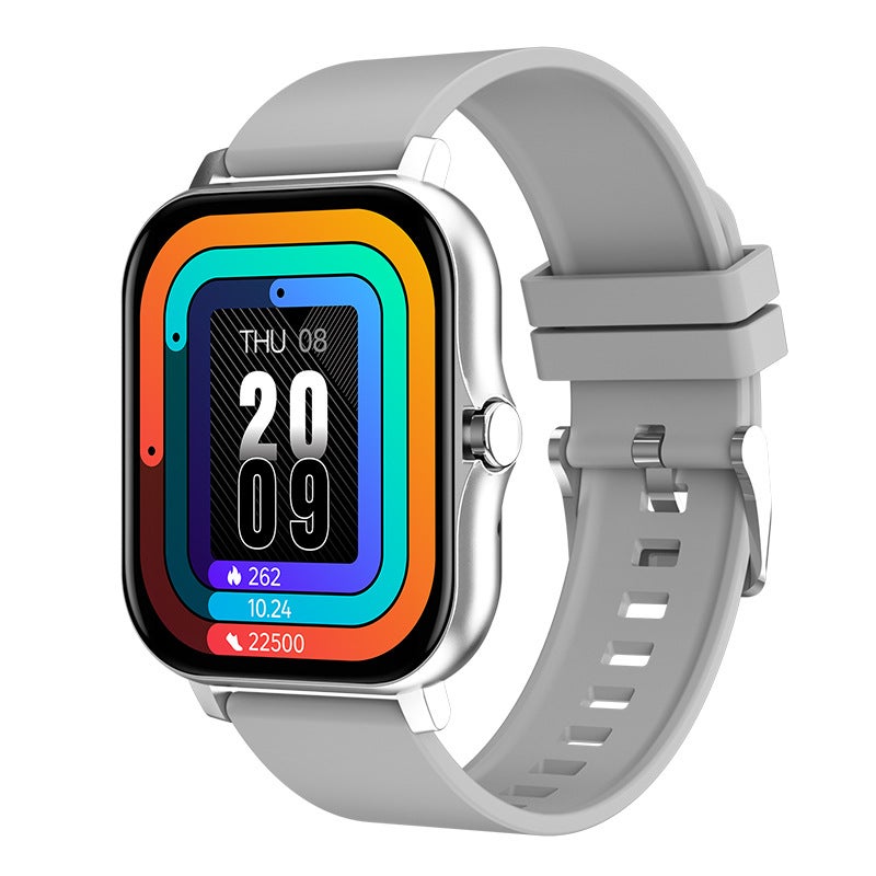 Smart Bracelet Custom Astronaut Dial Wallpaper Bluetooth Call Music Control Social Sports Watch Silicone Strap Touch Button Operation Silver 