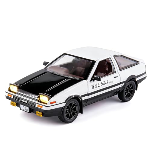 BDTCTK سيارة نموذج BDTCTK 124 AE86 من إنشطار D سيارة لعبة كبيرة سيارة لعبة سحب خلفي مصنوعة من سبائك الزنك مع صوت وضوء هدية للأطفال الأولاد والبنات باللون الأسود - Image 1