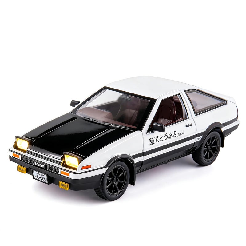 BDTCTK سيارة نموذج BDTCTK 124 AE86 من إنشطار D سيارة لعبة كبيرة سيارة لعبة سحب خلفي مصنوعة من سبائك الزنك مع صوت وضوء هدية للأطفال الأولاد والبنات باللون الأسود - Image 2