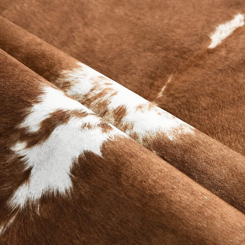 BENRON Faux Cowhide Rug Accent Western Rug Ultra-Thin Cow Print Rug 3x4 Cow Hide Rug Cute Animal Rugs for Bedroom Living Room Man Cave Carpets Khaki Brown - Image 4