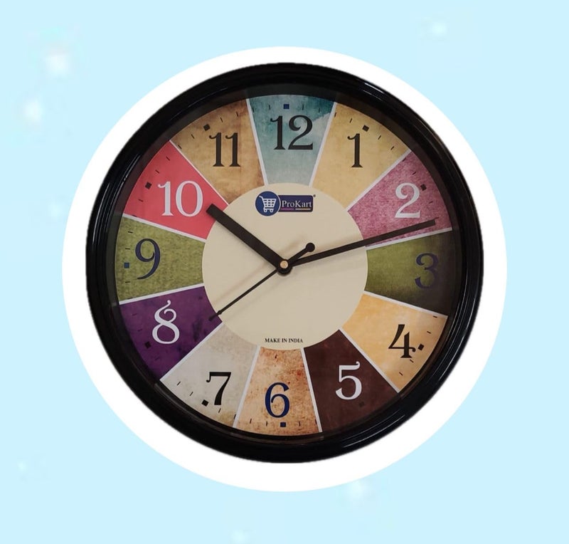 Prokart 12 Inch Modern Stylish Wall Clock Multicolor Decorative Wall Watch for Home, Office, Shop Decor. - Image 2