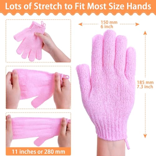 anezus Exfoliating Gloves, 6 Pairs Shower Scrub Gloves Bath Loofah Glove Exfoliating for Women to Remove Dead Skin for Body Exfoliate (6 Colors) - Image 4