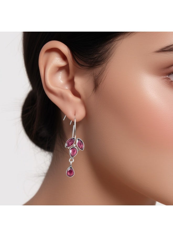 Pretty Precious Oxidised Silver Antique Earrings for Women & Girls | Boho Ethnic Tribal Dangler Earrings | Lightweight Festive & Daily Wear Jewelry - Image 3