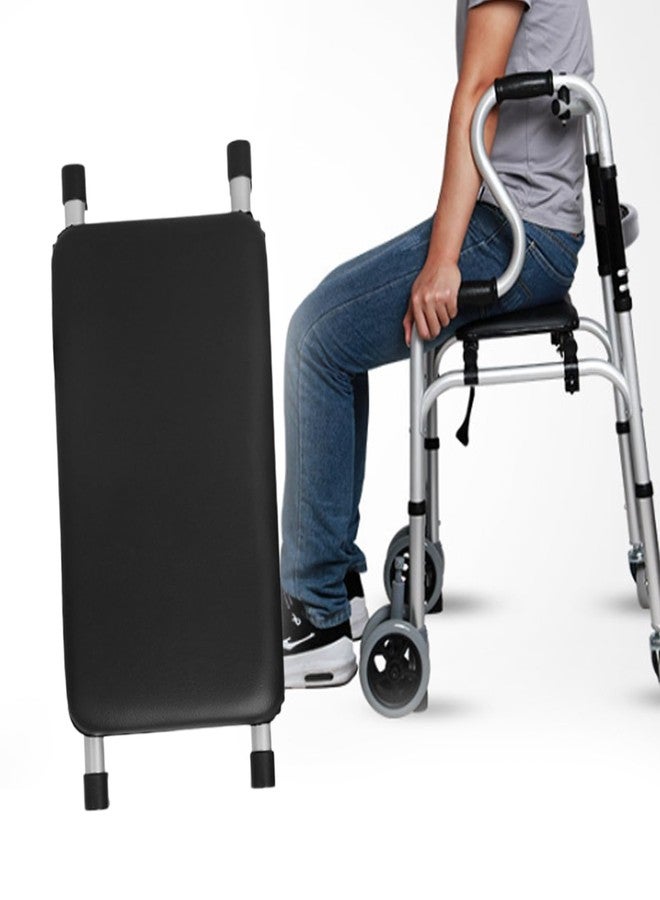 LODMOD Adjustable Walker Rest Seat, Folding Walker Attachable Seat for Elderly Disabled, Range:20"~24" (Leather) - Image 2