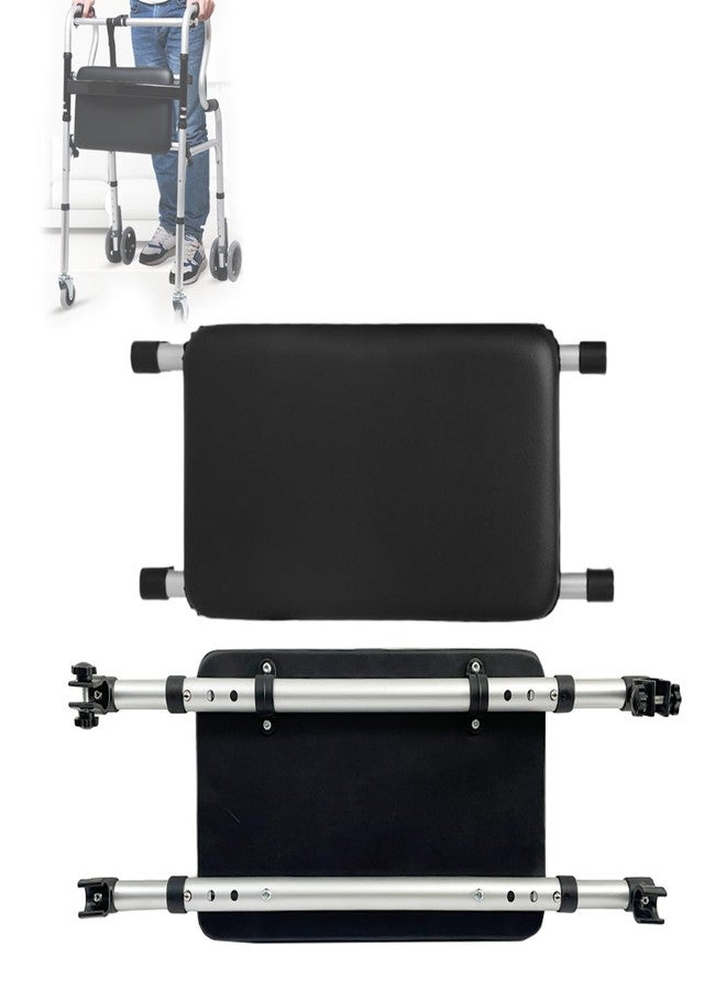 LODMOD Adjustable Walker Rest Seat, Folding Walker Attachable Seat for Elderly Disabled, Range:20"~24" (Leather) - Image 1