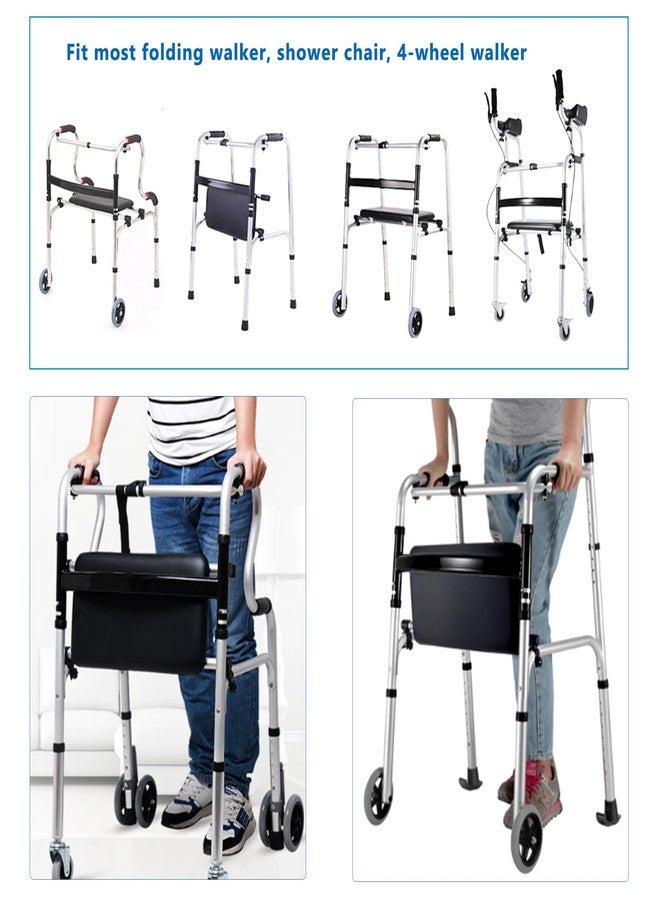 LODMOD Adjustable Walker Rest Seat, Folding Walker Attachable Seat for Elderly Disabled, Range:20"~24" (Leather) - Image 3