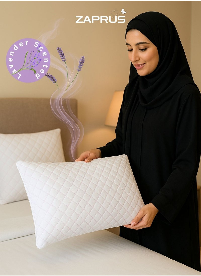 Zaprus Lavender Scented Waterproof Pillow Protector – 75x50 cm | Cooling Fabric 5°C Colder | Zipper Closure | Reduces Sweat | Machine Washable | Hypoallergenic & Breathable (Assorted Pack 1, 2 and 4)  - Image 5